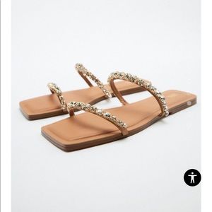 Rhinestone Flat Sandal